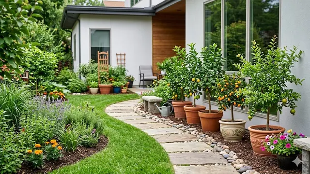 Desain Taman Rumah dengan Pohon Buah Kecil