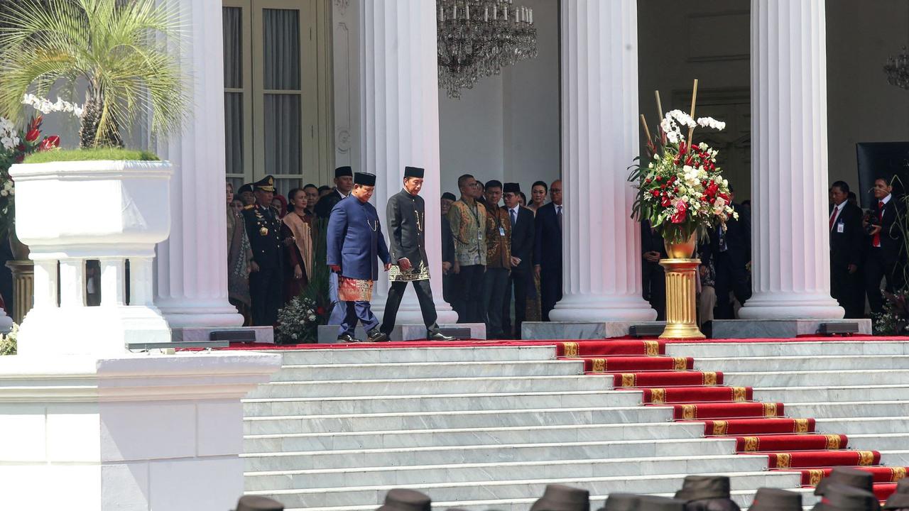 Jokowi sambut Presiden Prabowo di Istana Merdeka