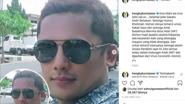 Hengky Kurniawan Berduka, Sang Kakak Meninggal Dunia Karena Covid-19