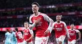Gol tunggal Kai Havertz menjadi penentu tiga poin yang semakin mendekatkan The Gunners ke mahkota Premier League pertama mereka dalam 22 tahun terakhir. (John Walton/PA via AP)