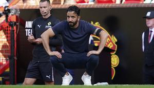 Skuad asuhan Ruben Amorim harus menerima kekalahan 0-1 dalam laga perdana mereka di Liga Inggris musim 2025/2026. (AP Photo/Dave Thompson)