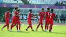 Fajar Fathur Rohman mencetak gol yang membawa Timnas U-22 unggul 4-0 pada menit ke-74. Selanjutnya, Titan Agung yang lepas dari jebakan offside berhasil mencetak gol kelima Timnas Indonesia U-22 pada menit ke-87. (Dok. PSSI)