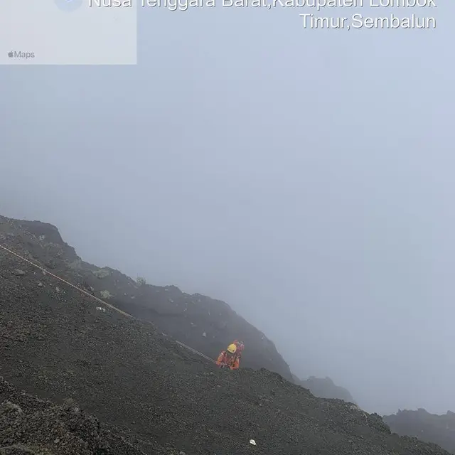 7 Anggota Tim Penyelamat Dilaporkan Dekati Lokasi Jatuhnya Turis Brasil di Puncak Gunung Rinjani. foto: dok. Balai Taman Nasional Gunung Rinjani