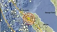 Gempa Magnitudo 4,1 menggetarkan wilayah Takengon, Aceh Tengah, Kamis (21/12/2023), pukul 09.43.57 WIB. (Liputan6.com/ Dok BMKG)