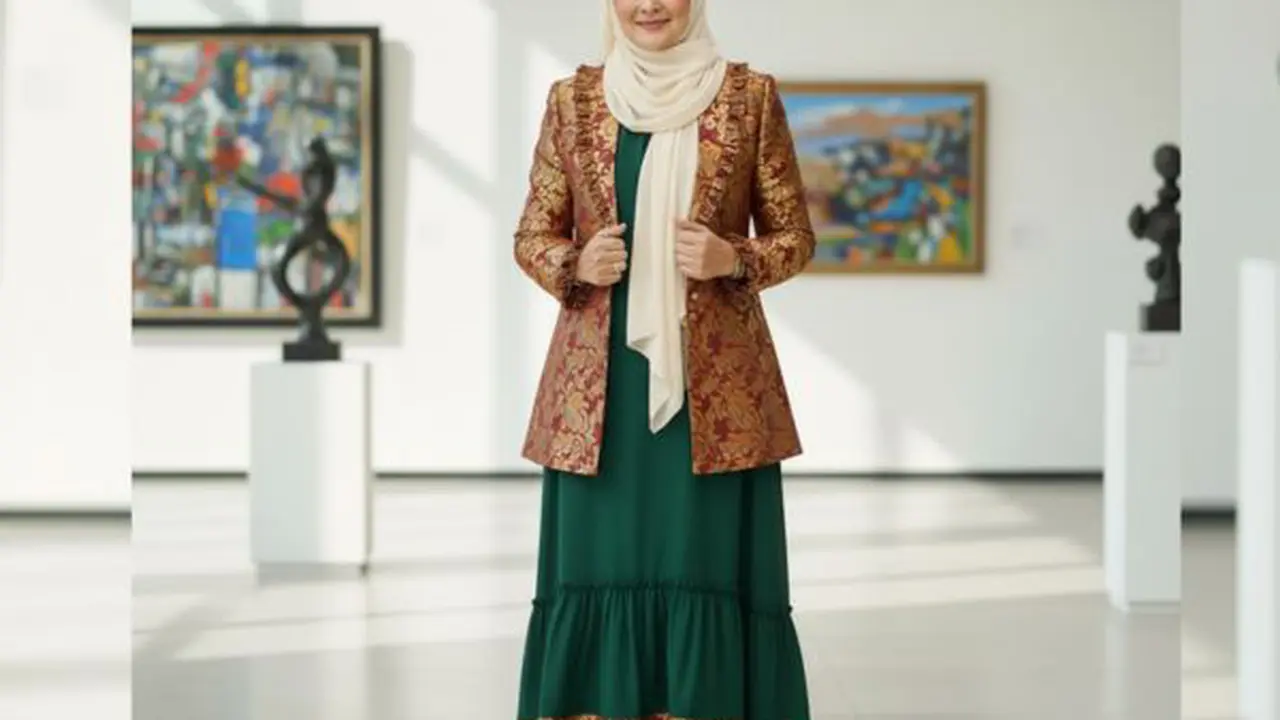 Model Gamis Blazer Brokat untuk Wanita 50 Tahun/Gemini AI