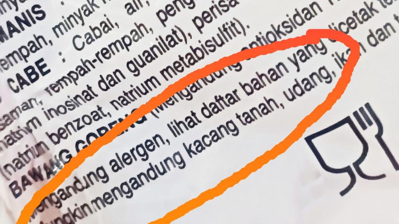 Arti "Mengandung" atau "Mengandung Alergen" dalam Tabel Komposisi Bahan