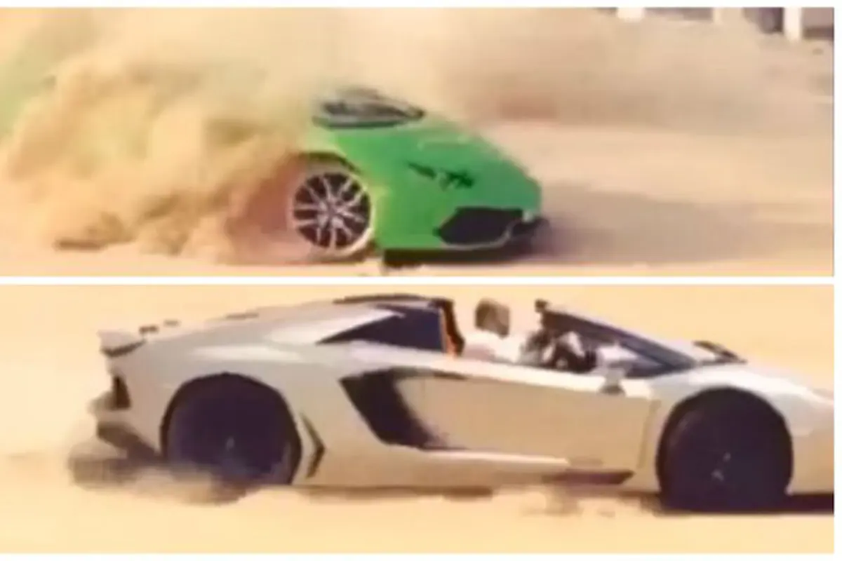Aksi Konyol Saudagar Arab: Nyetir Lamborghini di Padang Pasir 