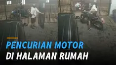 Sebelum kabur, pelaku meililitkan tali di pegangan pagar rumah agar pemilik tidak bisa keluar mengejar.