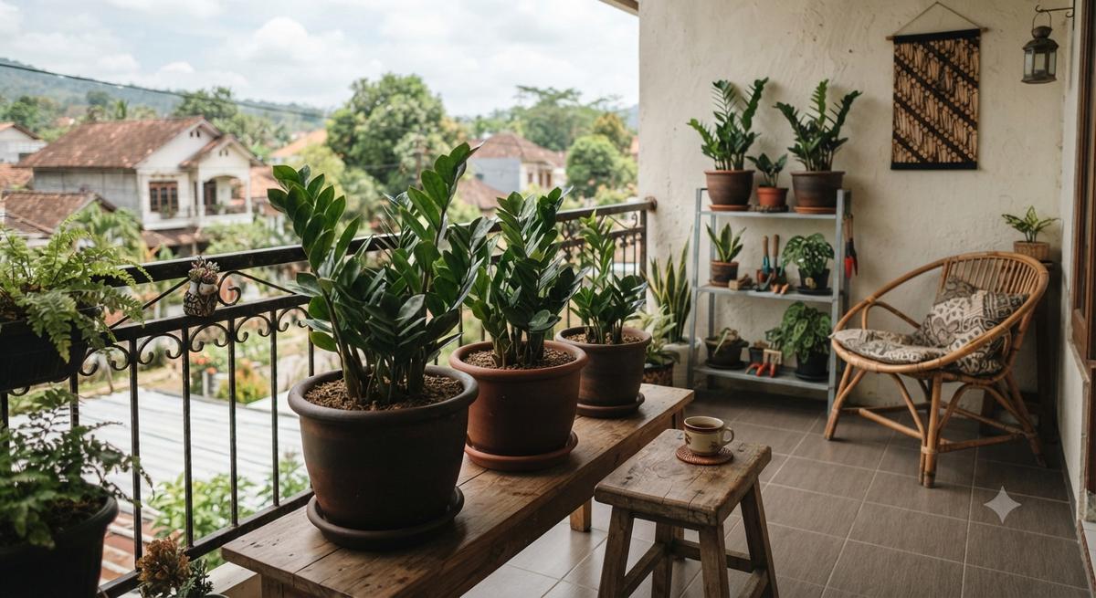 Tanaman yang Cocok Ditanam di Pot Tanpa Lubang sebagai Solusi untuk Balkon Minimalis Model ZZ Plant
