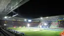 A general view shows the newly constructed stadium in the Ukrianian industrial city of Dnipropetrovsk during its opening ceremony. It is one of the few stadiums that was built for the Euro 2012 tournament. AFP PHOTO/MYKOLA LAZ RENKO