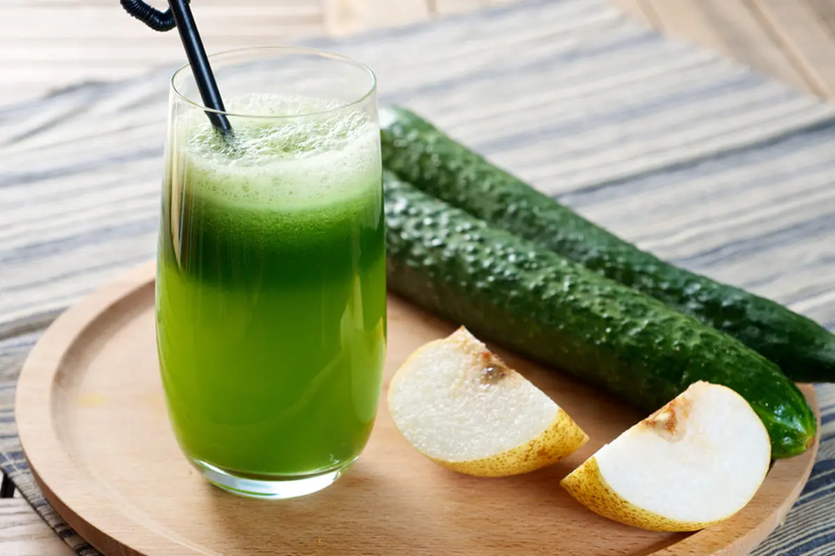 jus sayur buah mentimun timun pir