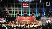 KPU memulai acara seremoni peluncuran Pemilu Serentak 2024 di Kantor KPU RI, Menteng, Jakarta Pusat, Selasa (14/6/2022) malam. Seremoni ini juga menandakan resmi dimulainya tahapan Pemilu Serentak 2024.(merdeka.com/Iqbal S Nugroho)