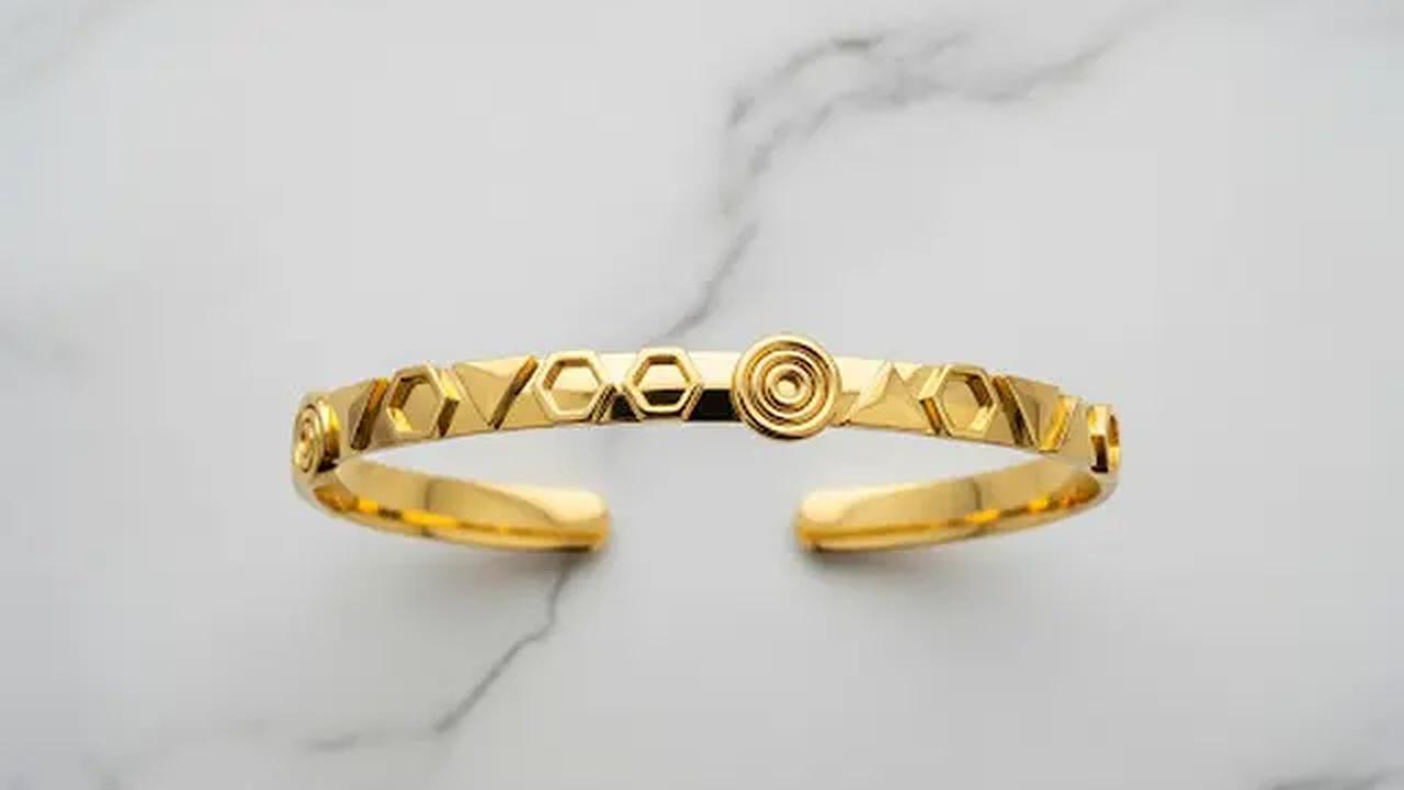 Gelang Cincin Berpola Geometris Minimalis/Model Gelang Emas Malaysia (Sumber: gemini.com)