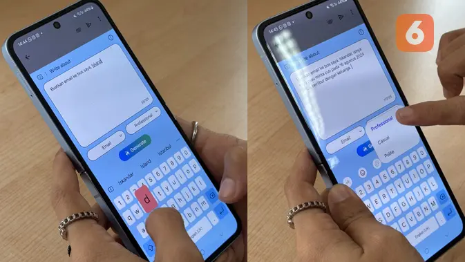 <p>Fitur AI Composer di Galaxy Z Fold6 dan Z Flip6. (Liputan6.com/ Yuslianson)</p>