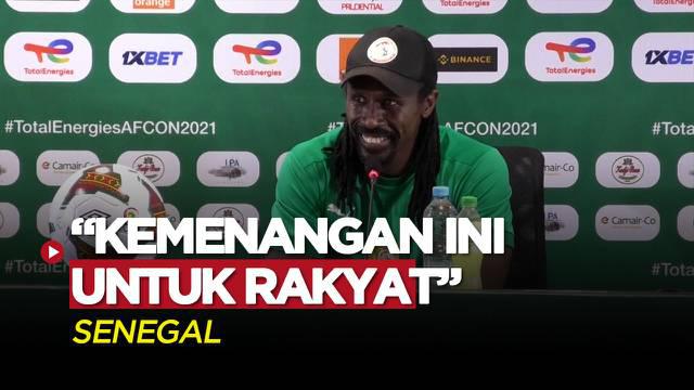 Berita Video, Pelatih Senegal, Aliou Cisse Ucap Rasa Senang atas Kemenangan di Piala Afrika 2021