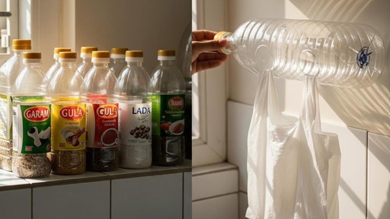 Ide Organizer Dapur dari Botol Minyak Bekas (AI Generated)
