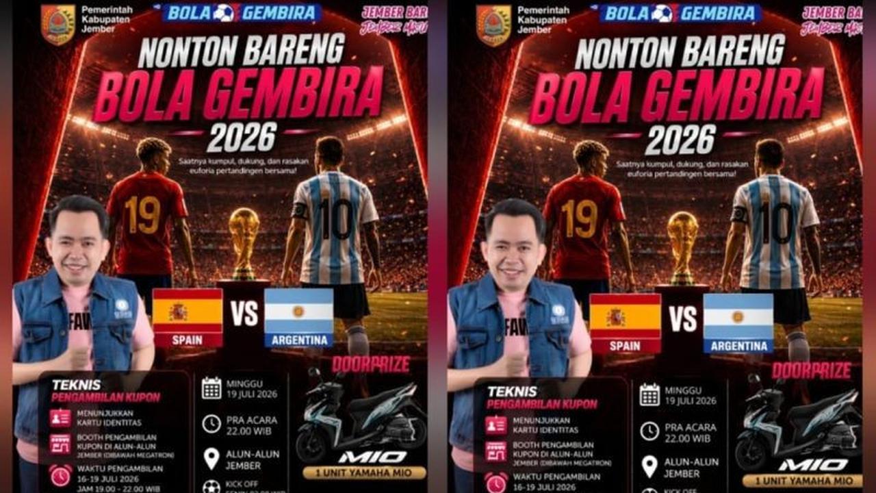 Nobar Piala Dunia Jember: Pemkab Sediakan Doorprize Sepeda Motor, Hidupkan Ekonomi Lokal