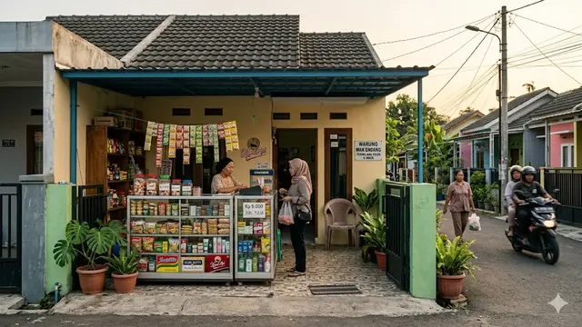 Desain Warung Kecil di Depan Rumah