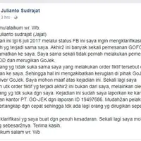 Tiba-tiba saja tagihan makanan mendatangi cowok ini, padahal ia tidak pernah memesan makanan-makanan tersebut. (Foto: Facebook/Eris Riswandi)