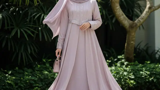 Model Gamis Abaya Warna Pastel Anti Gerah