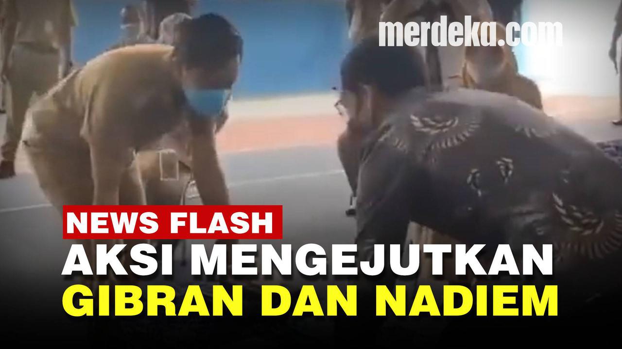 VIDEO: Momen Kompak Gibran dan Nadiem Angkat Meja Bareng