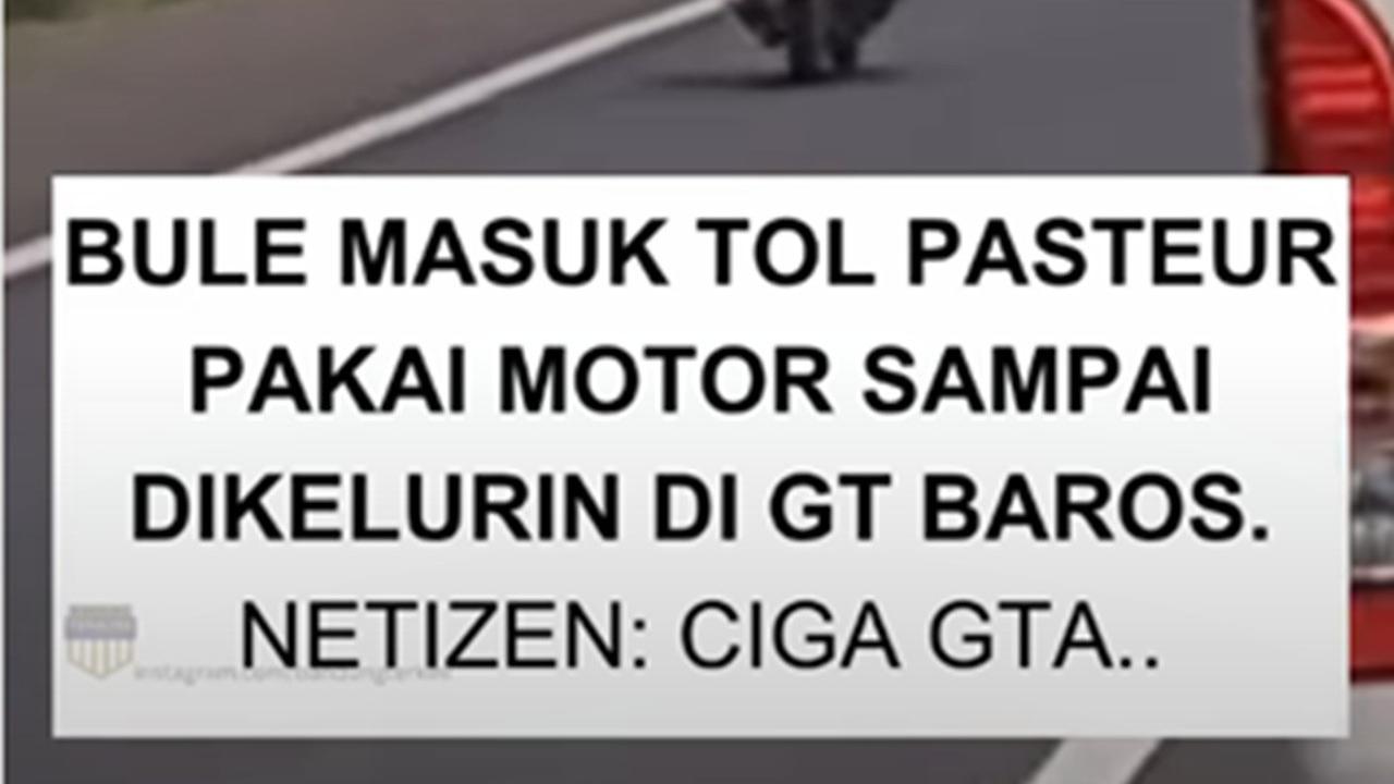 Viral Bule Asal Georgia Naik Motor Masuk ke Tol Pasteur