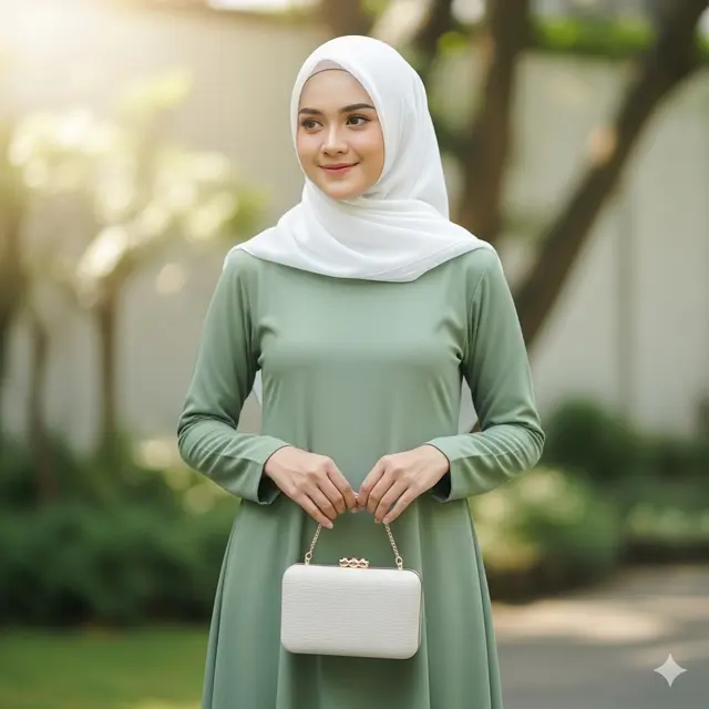 Gamis Syari A-Line Polos Elegan (Image by Gemini AI)