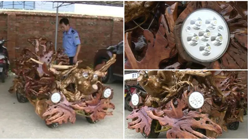 Mobil Unik Terbuat dari Kayu