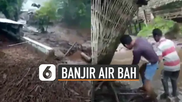 Beredar video banjir air bah di kawasan Kecamatan Belawan, Kabupaten Bondowoso.