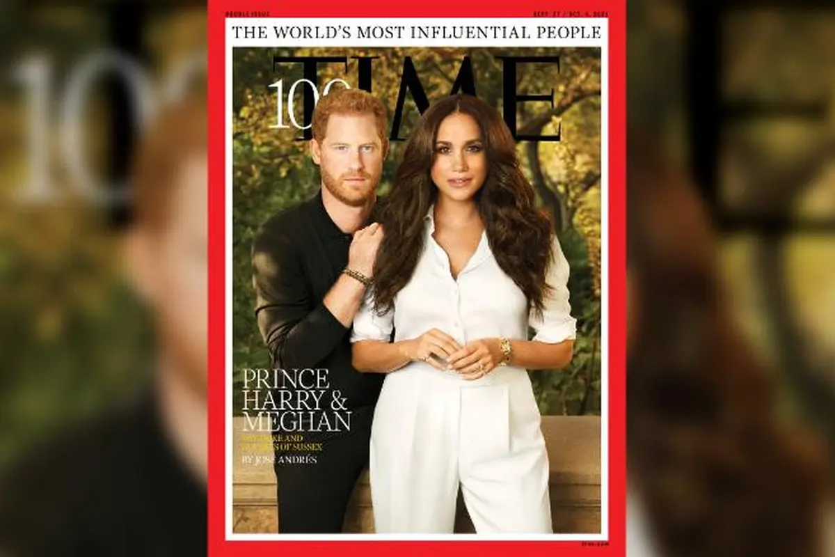 Meghan Markle dan Pangeran Harry menghiasi salah satu sampul majalah TIME yang menampilkan daftar tahunan 100 orang paling berpengaruh. (TIME)