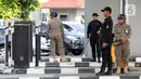 Beberapa akses atau pintu masuk menuju Kompleks Parlemen juga diperketat dengan adanya metal detector. (Liputan6.com/Johan Tallo)