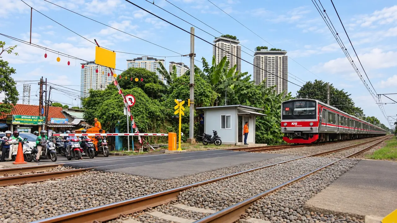 KAI Pasang Palang Kereta Otomatis di 9 Perlintasan Sebidang