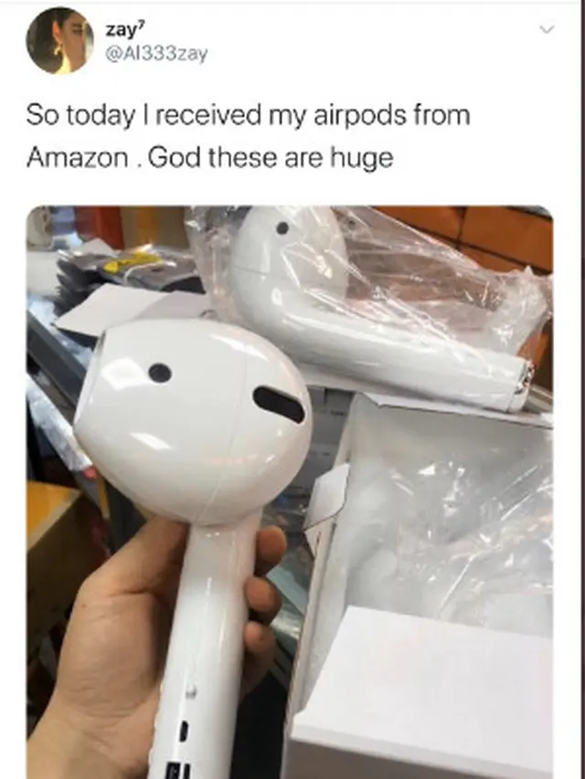 Beli AirPod KW di Amazon, Wanita Ini Kaget Saat Lihat Ukurannya
