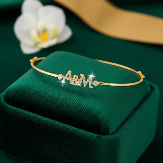 Model Gelang Emas 24K 1 Gram Hadiah Custom Inisial