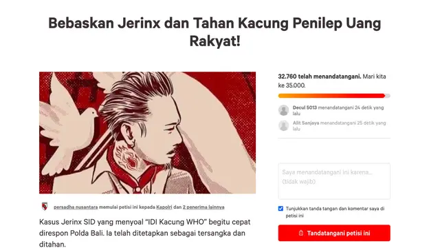 Petisi Bebaskan Jerinx