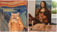 Kucing dan lukisan (Sumber: Instagram/fatcatart)
