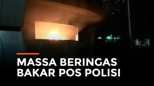 VIDEO: Demo Rusuh, Pos Polisi Pejompongan Dibakar Massa!