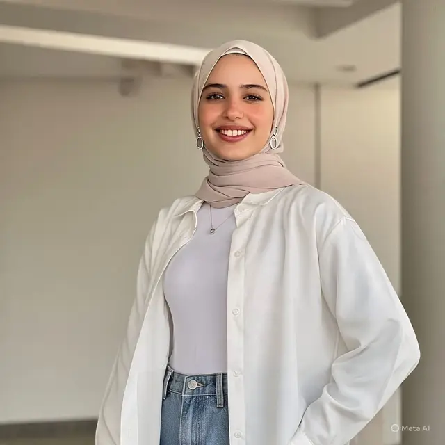 Kaos Putih Stylish untuk Outfit Cewek Pendek Hijab