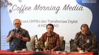Staf Khusus Menteri Agama Bidang Komunikasi dan Media, Wibowo Prasetyo saat menghadiri coffee morning media yang digelar di Kantor Kemenag, Jakarta, Jumat (4/8/2023). (Dok. Tim Humas Itjen Kemenag)