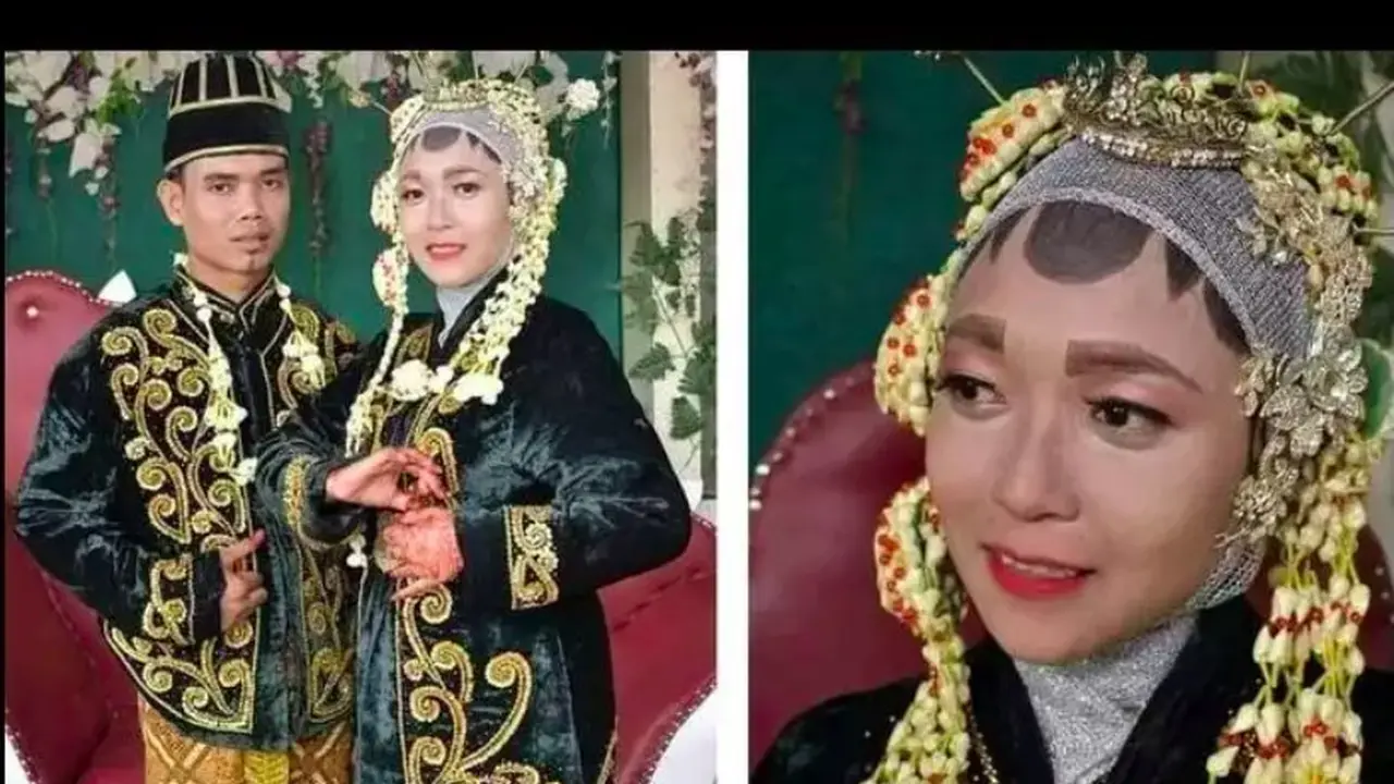 7 Potret Pengantin dengan Riasan Unik, Bikin Tamu Undangan Geleng-Geleng Kepala