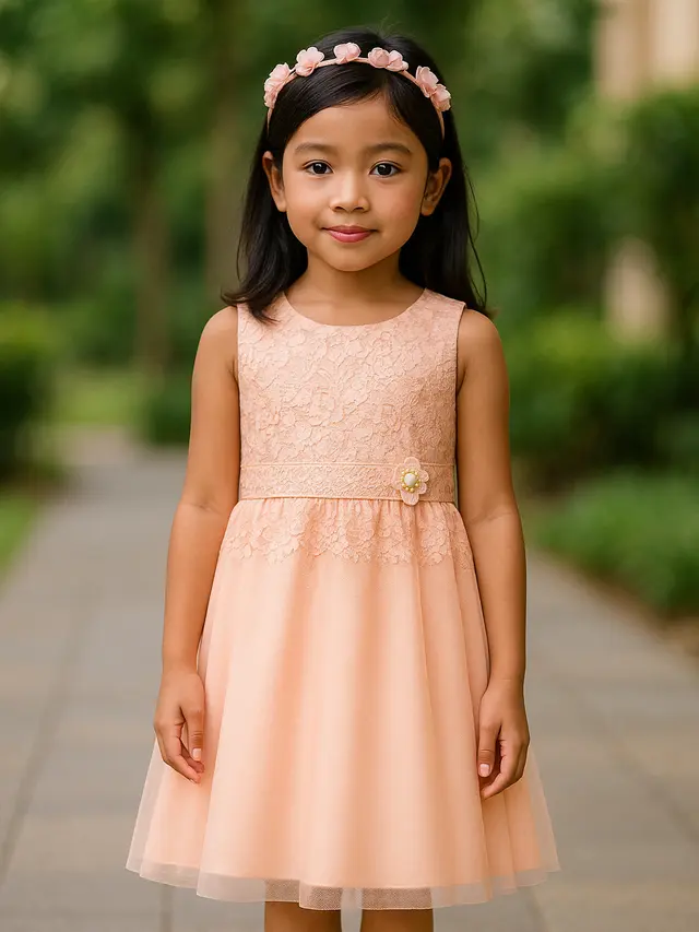 Dress A-Line Tanpa Lengan dengan Renda Brokat (Foto: ChatGPT)