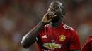  Romelu Lukaku ditebus The Red Devils dari Everton dengan nilai transfer yang mencapai 75 juta poundsterling (Rp 1,3 triliun) pada 10 Juli 2017. Bersama Manchester United, Lukaku sepakat menandatangani kontrak berdurasi lima musim. (AFP/Aaron M. Sprecher)