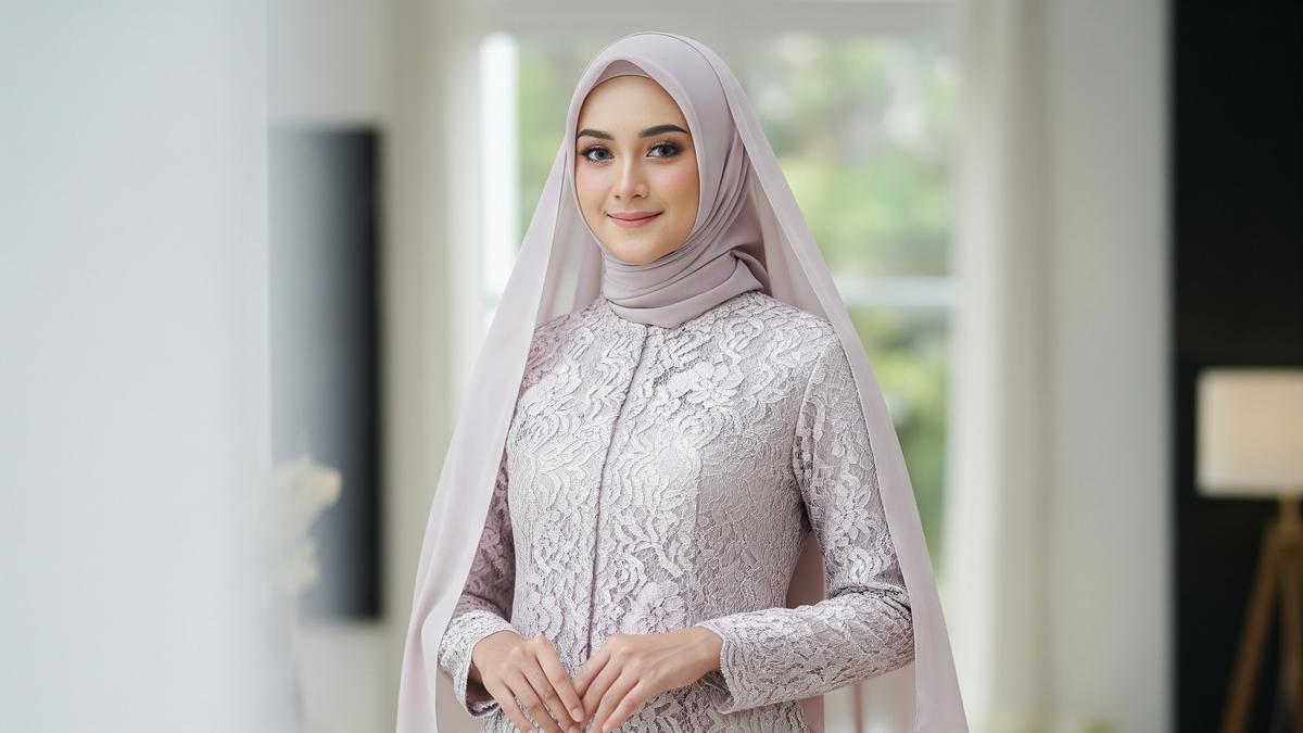 9 Model Gamis Brokat Satin Kombinasi Renda Timeless Elegan, Pilihan Busana Anggun