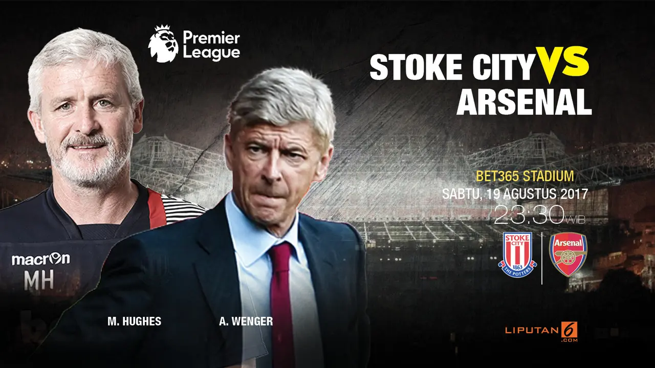 Stoke City vs Arsenal. (Liputan6.com/Trie yas)