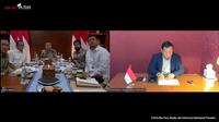 Presiden Prabowo Subianto melakukan rapat secara daring membahas polemik empat pulau. (Foto: Tangkapan Layar dari Video Setpres).