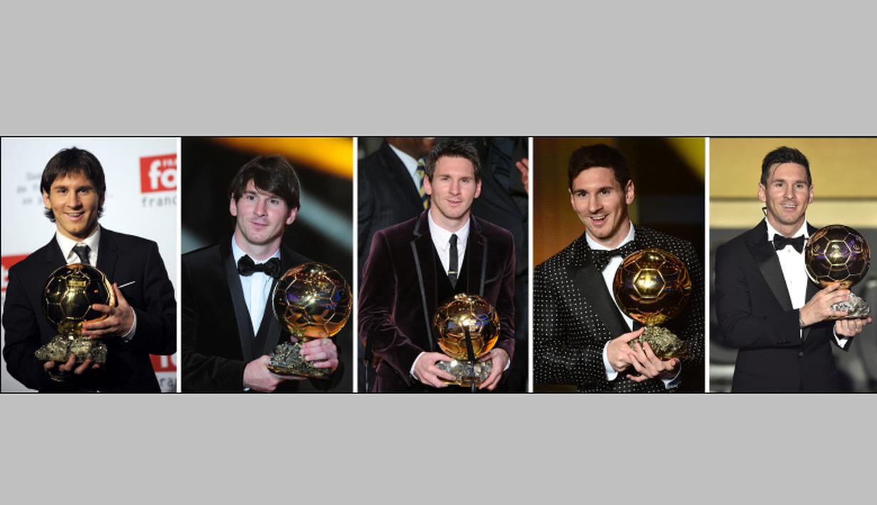 Lionel Messi meraih gelar FIFA Ballon d'Or 2015 atau Pemain Terbaik Dunia 2015. Ini merupakan gelar yang kelima bagi Messi setelah tahun 2009, 2010, 2011, dan 2012. (AFP)