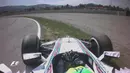 Pebalap Williams, Felipe Massa, sempat melebar saat latihan bebas pertama F1 GP Spanyol di Sirkuit Catalunya, Spanyol, Jumat (13/5/2016). (Bola.com/Twitter/F1)