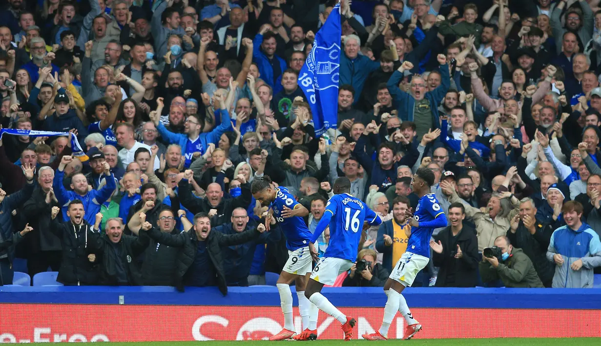Klub berjuluk The Toffees ini pernah menjuarai 9 kali gelar juara Liga Inggris, 5 kali FA Cup dan 9 Community Shield. (AFP/Lindsey Parnaby)
