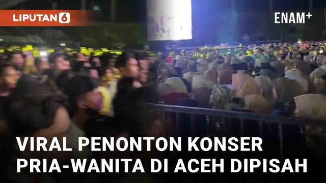 Konser kerap kali mengedepankan tampilan panggung dan keamanan area. Namun yang terjadi di Aceh berikut ini berbeda dibanding konser lainnya. Akun TikTok @uba_y membagikan pengalamannya menonton konser dengan penonton pria-wanita yang terpisah.