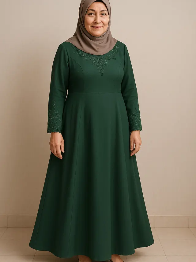 Model gamis untuk ibu-ibu usia 45 tahun (Image by ChatGPT)